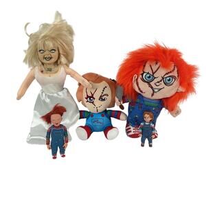 Preowned Halloween LOT Child's Play Bride of Chucky Tiffany Dolls Figures Plush